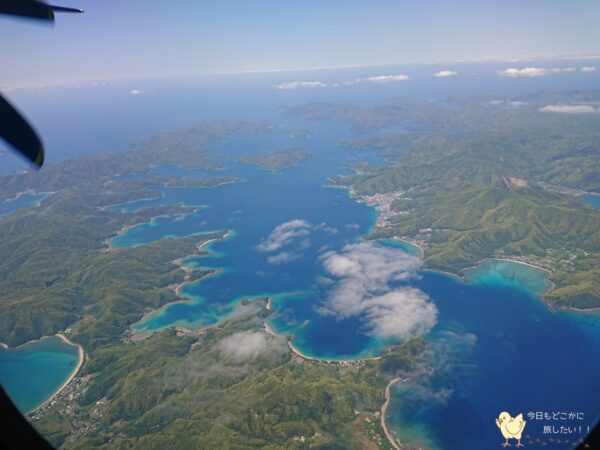 JALの飛行機から見た奄美大島