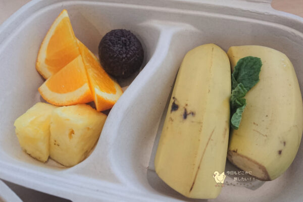 星野リゾート西表島のテイクアウト朝食のフルーツ