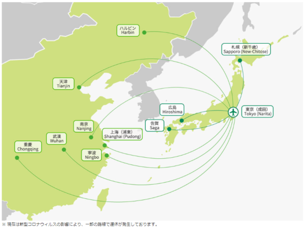 スプリング・ジャパンの路線図