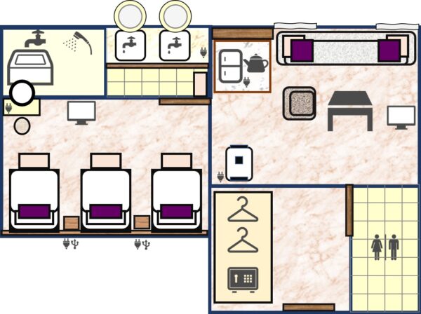 ソラリア西鉄ホテル札幌のデラックストリプルのレイアウト