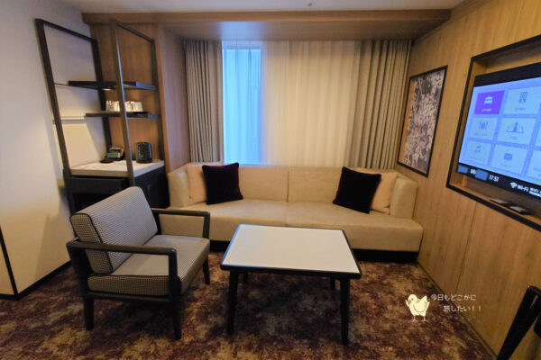 ソラリア西鉄ホテル札幌のデラックストリプルのリビングスペース