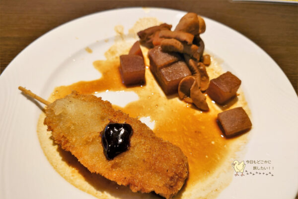 ホテルJALシティ錦の朝食の「味噌カツ」と「土手煮」