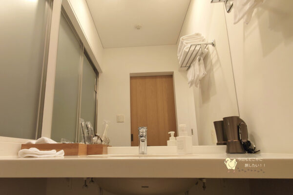 五島リゾートホテルマルゲリータのデラックスルームの洗面所