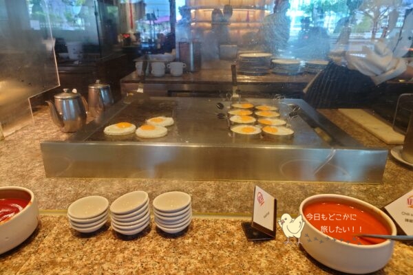 シャングリラ バンコクの朝食のエッグステーション
