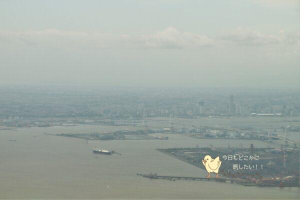 ピカチュウジェットNHの初便から見えたレインボーブリッジ