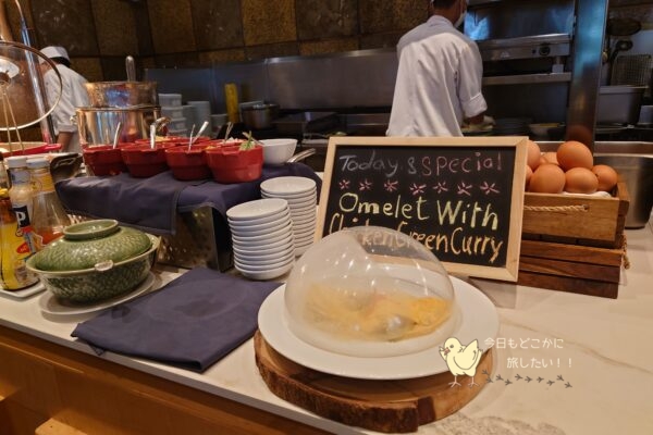 シェラトングランデ スクンビット バンコクの朝食のエッグステーション