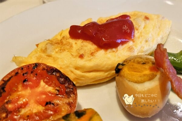 シェラトングランデ スクンビット バンコクの朝食のオムレツ