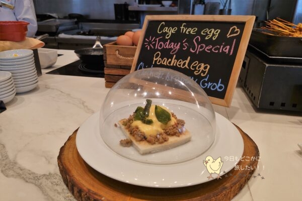 シェラトングランデ スクンビット バンコクの朝食のエッグステーションの本日のスペシャルエッグ