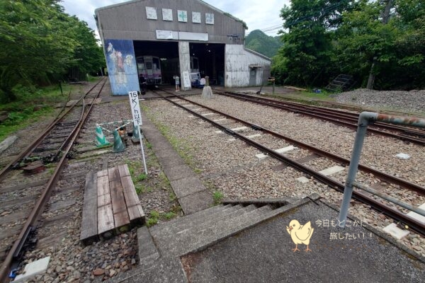 高千穂あまてらす鉄道の車庫までの道