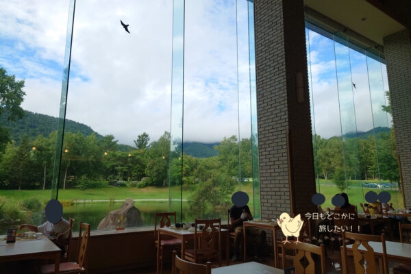 屈斜路プリンスホテルの朝食会場の「Loupeigne」からの眺望