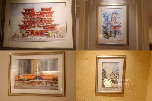 フラートンホテルシンガポールのキールーム内の絵画