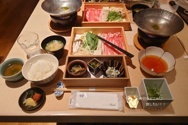 ソレスト高千穂ホテルの夕食でいただいた豚しゃぶ御膳