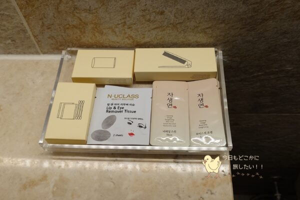 相鉄ホテルズ ザ・スプラジール ソウル東大門のデラックスダブルのアメニティ