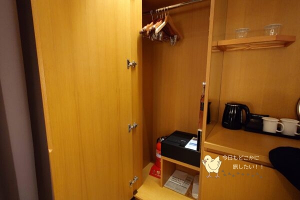 相鉄ホテルズ ザ・スプラジール ソウル東大門のデラックスダブルのクローゼットの中