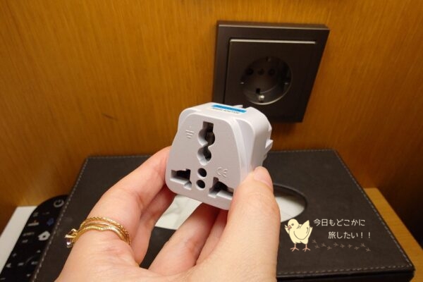 相鉄ホテルズ ザ・スプラジール ソウル東大門のデラックスダブルのベッドサイドのコンセント