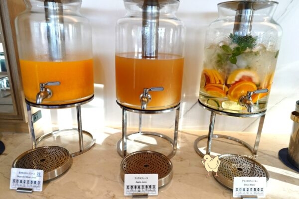 マリオット長崎のHARBELLAの朝食ドリンク