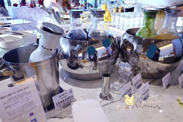 マリオット長崎のHARBELLAの朝食の飲み物