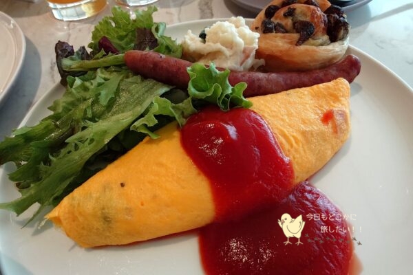 マリオット長崎のHARBELLAの朝食のオムレツ