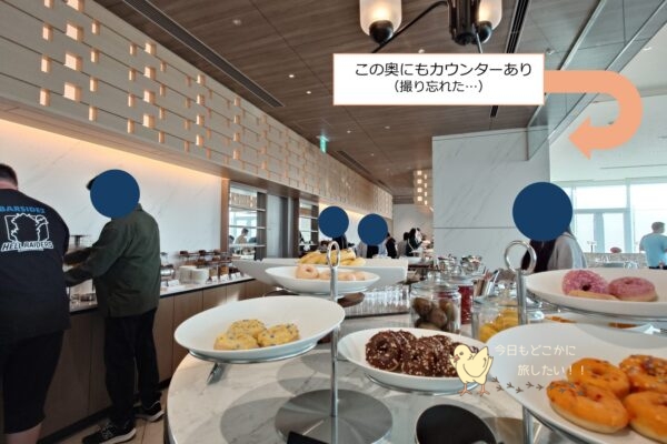 マリオット長崎の朝食会場のHARBELLAのビュッフェカウンター